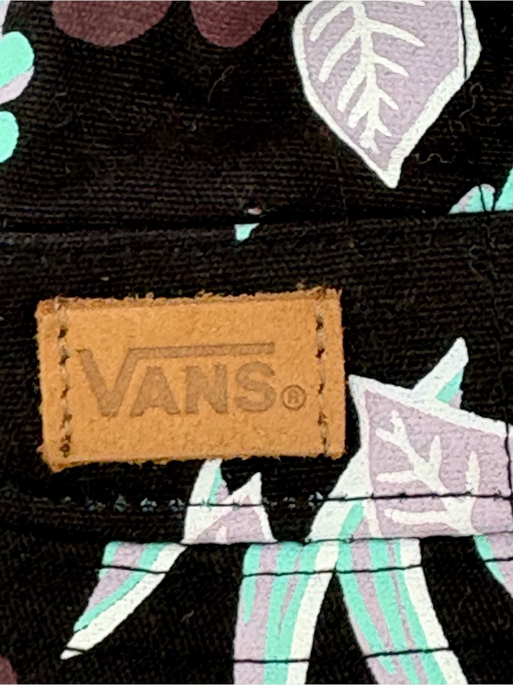 Vans Black Floral Bucket Hat with Mint & Lavender Accents - Picture 9 of 10